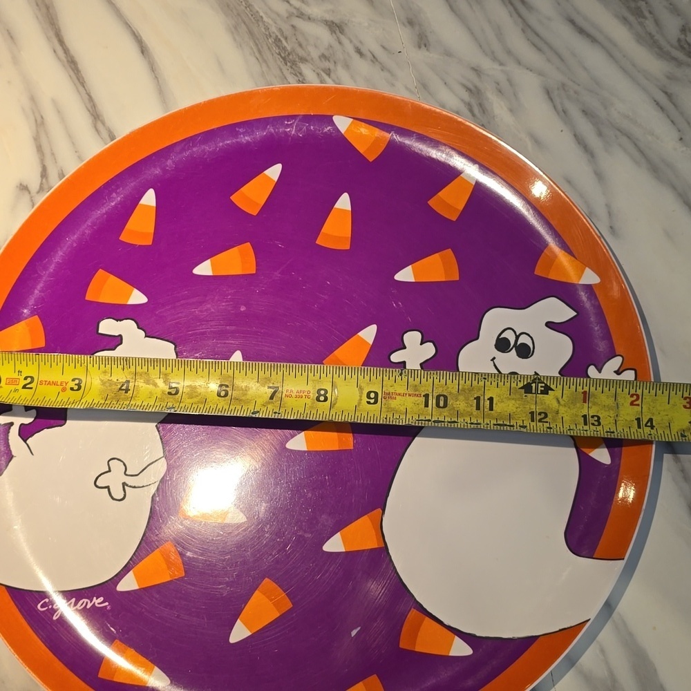 Vintage Halloween Citrus Grove Melamine Ghost Candy Corn Serving Tray 90s - Picture 7 of 7
